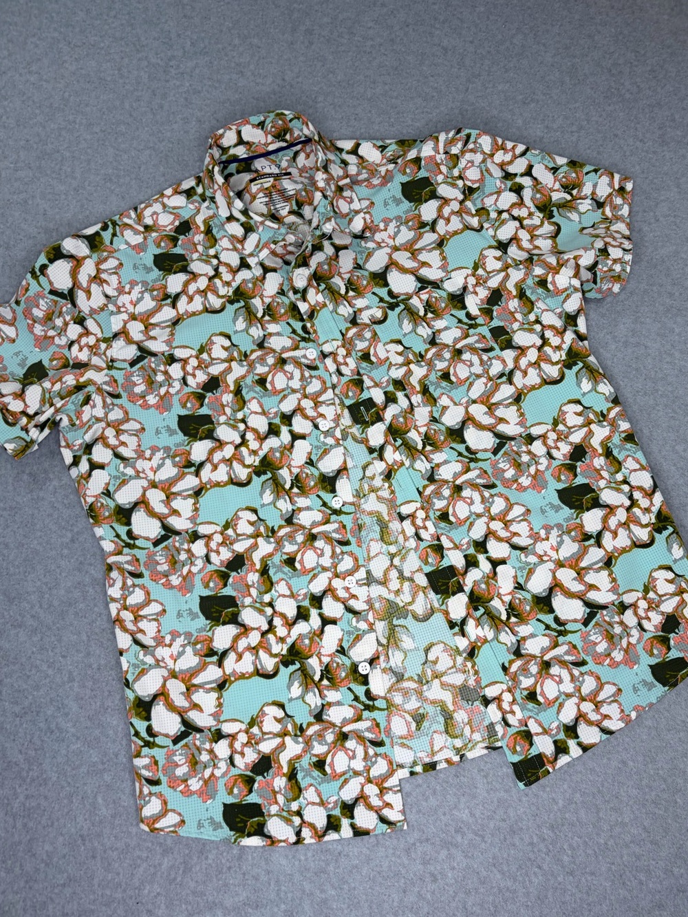 Apt. 9 Mint Floral Short-Sleeve Button-Up Shirt